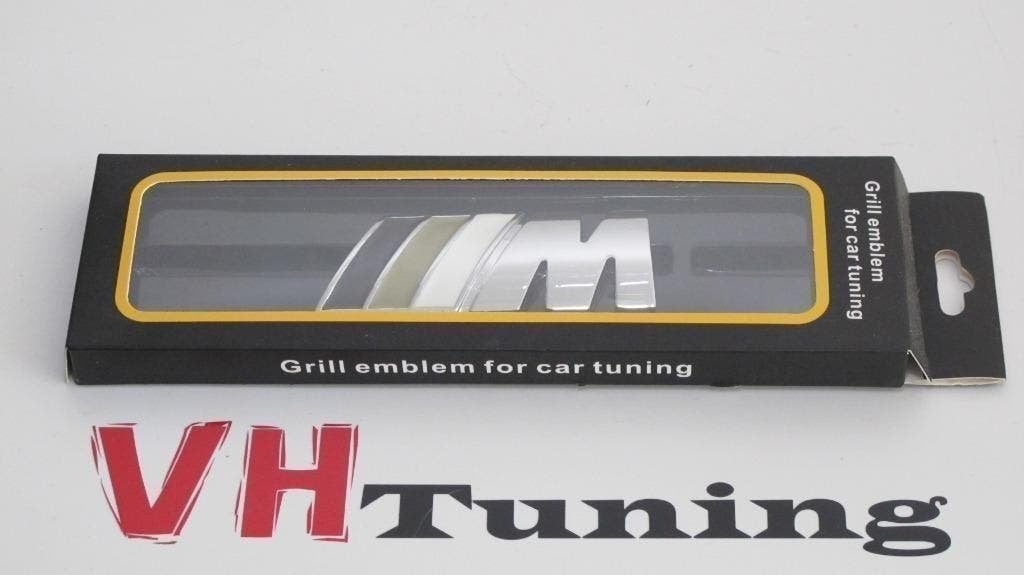 BMW M line 3D logo 8CM Grill bevestiging met schroefdraad, Auto diversen, Ophalen of Verzenden