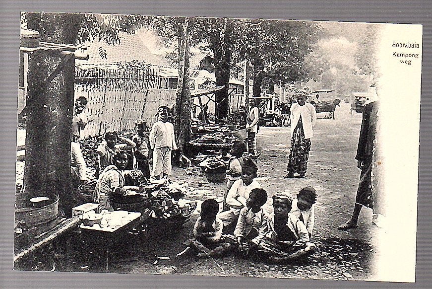 Ned Indië   1910 Soerabaja the Kampong Road (19-3), Ophalen of Verzenden, Voor 1920, Buiten Europa