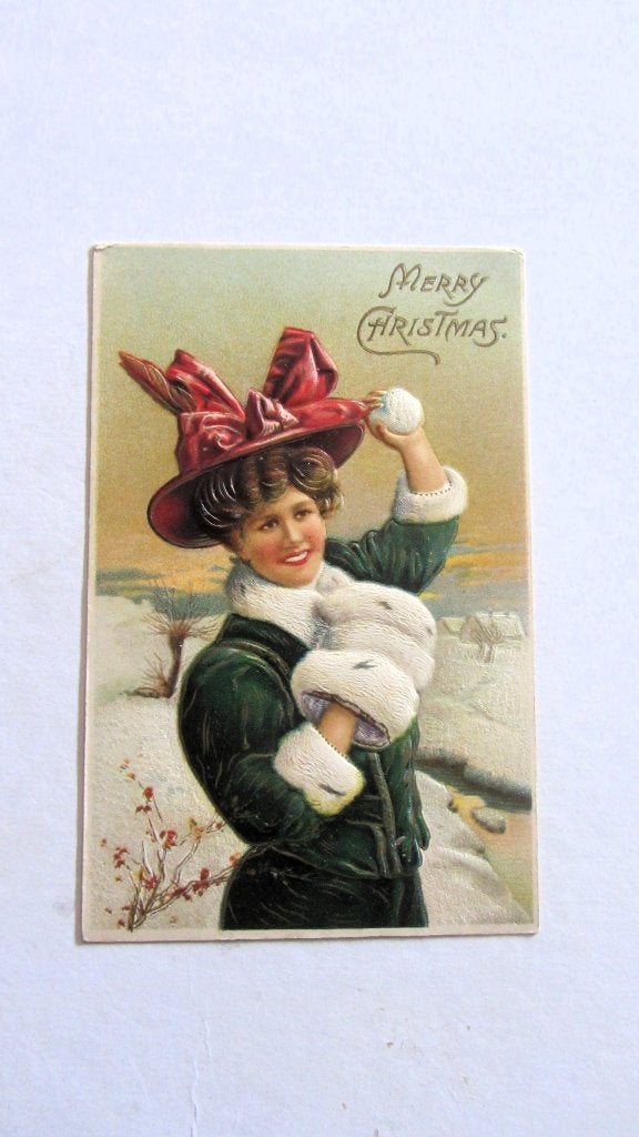 Merry Christmas 1909, Ophalen of Verzenden, Voor 1920, Gelopen, Feest(dag)
