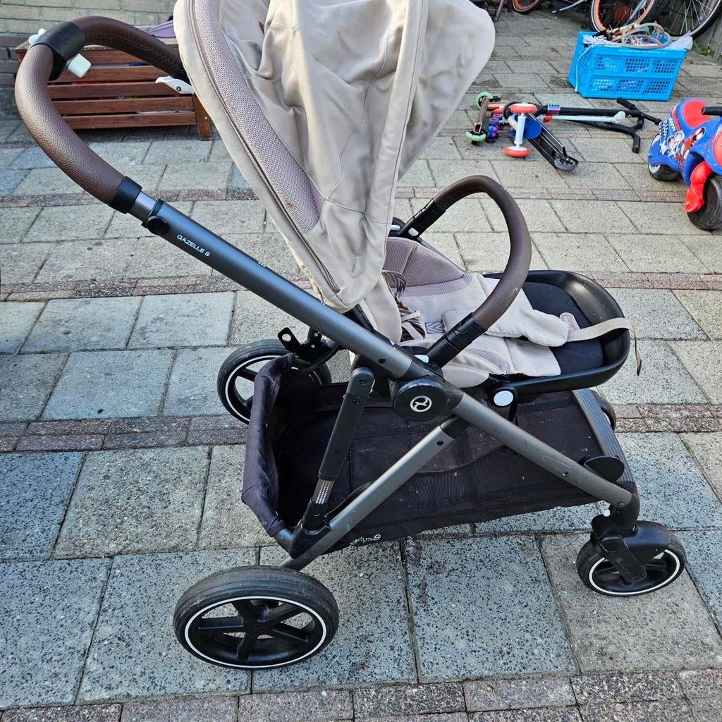 Cybex Gazelle S Duo Kinderwagen - Beige, Kinderen en Baby's, Kinderwagens en Combinaties, Gebruikt, Ophalen of Verzenden, Duowagen