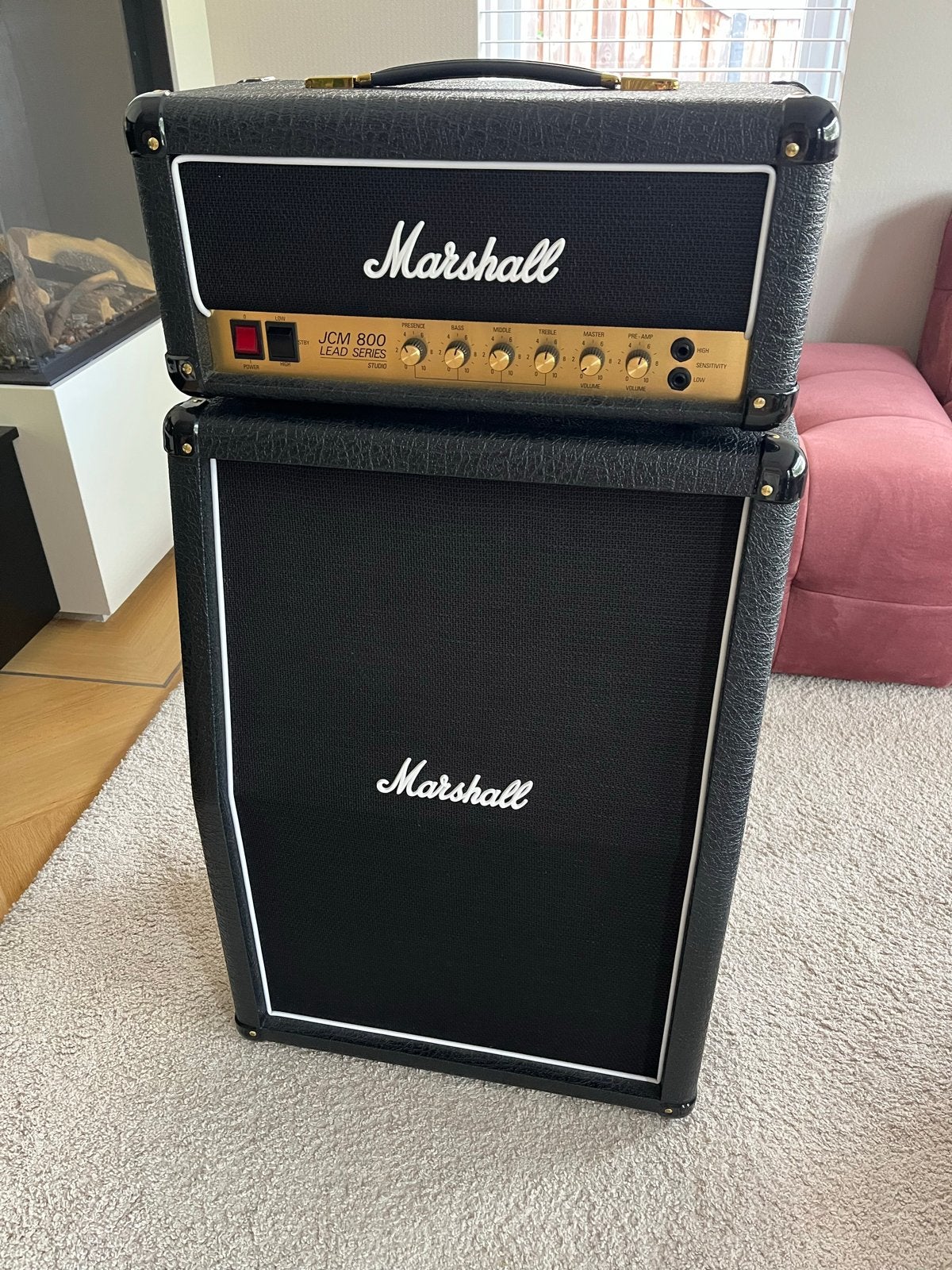 Marshall JCM 800 Studio met 2x12 cabinet, Ophalen, Zo goed als nieuw, Gitaar, Minder dan 50 watt