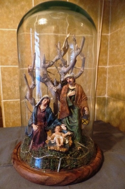 VINTAGE kerst stolp..  kerstman beelden enz zie omschrijving, Ophalen, Gebruikt