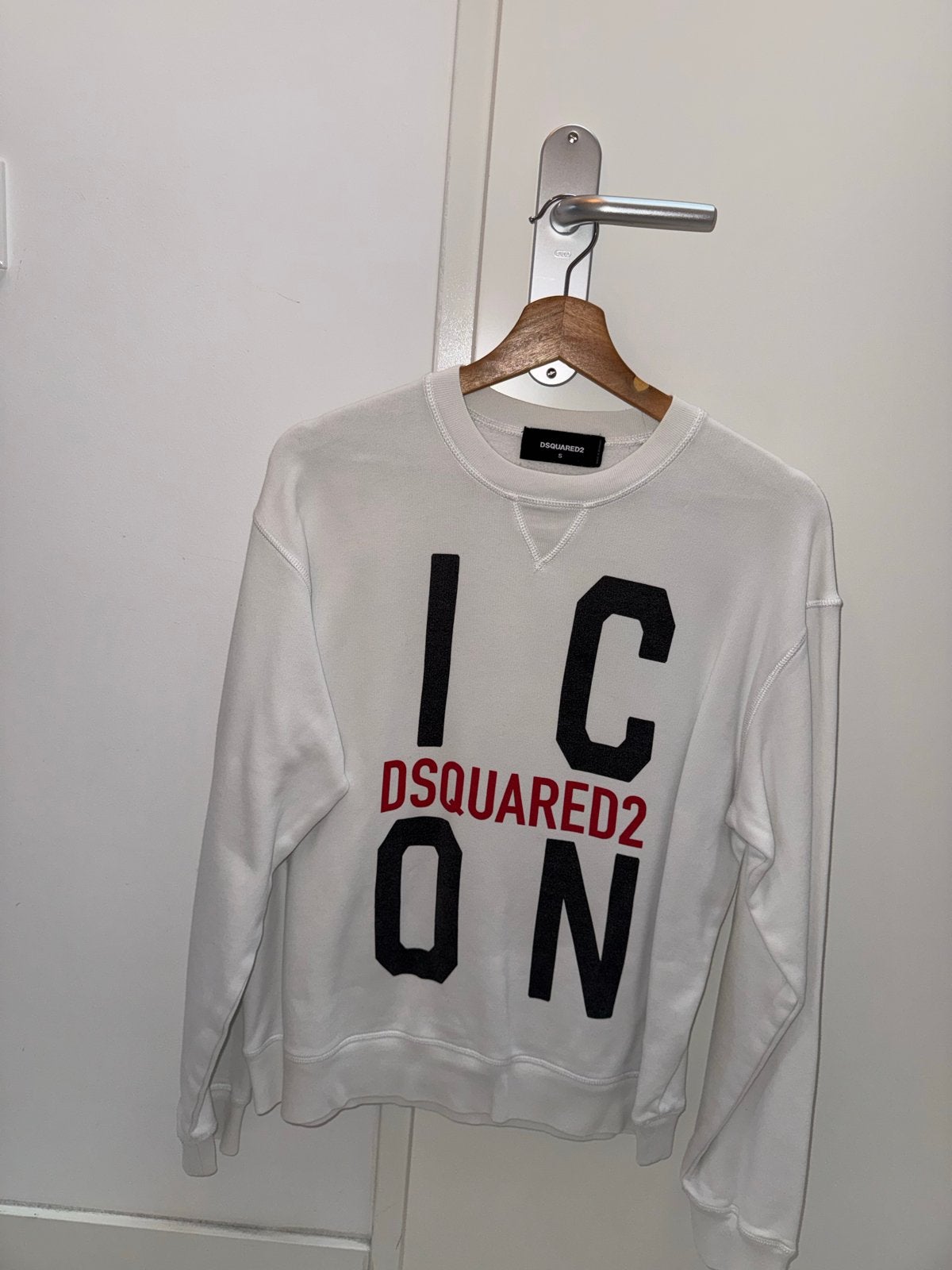 Dsquared2 Icon Sweater Maat S Wit, Verzenden, Zo goed als nieuw, Maat 46 (S) of kleiner, Wit