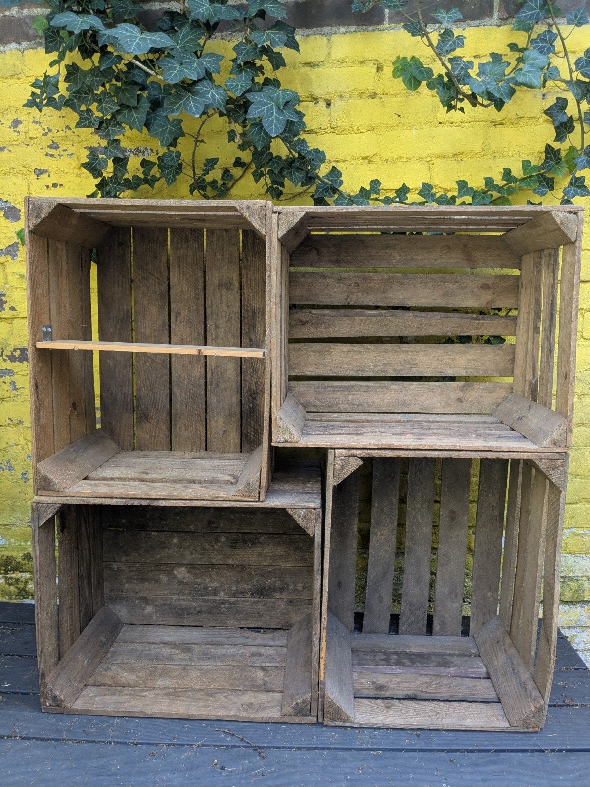Houten kistjes, prijs per 4 kratjes, 16 stuks beschikbaar, Doe-het-zelf en Verbouw, Ophalen, Gebruikt, 40 tot 60 cm, 50 tot 75 cm