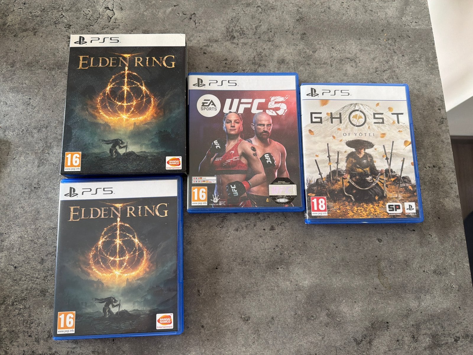 Elden Ring, UFC 5, Ghost of Tsushima 55€ all together, Spelcomputers en Games, Games | Sony PlayStation 5, Online, 1 speler, Ophalen of Verzenden