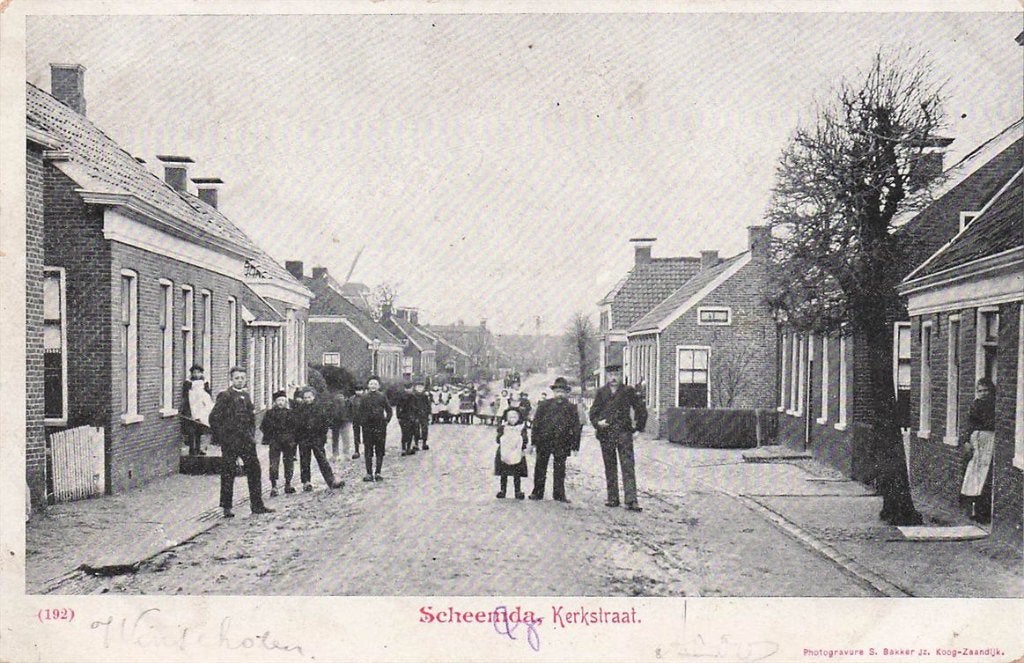 702-381-017 Scheemda Kerkstraat, Verzamelen, Ansichtkaarten | Nederland, Verzenden, Voor 1920, Groningen