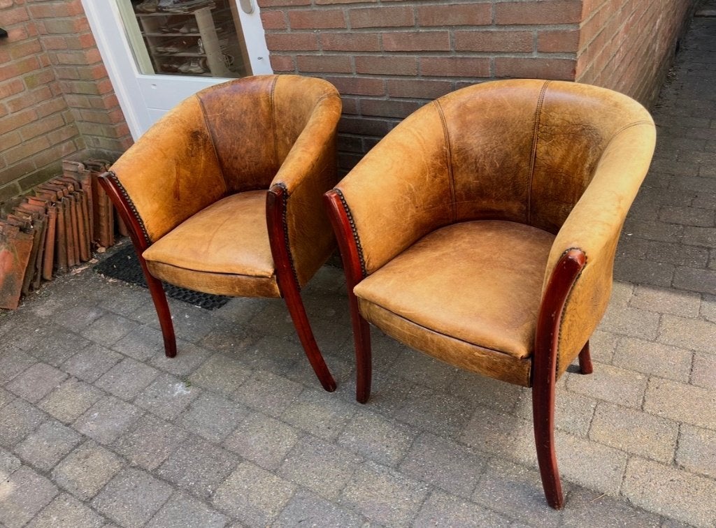 Set van 2 mooie stoelen van schapenleer, Ophalen