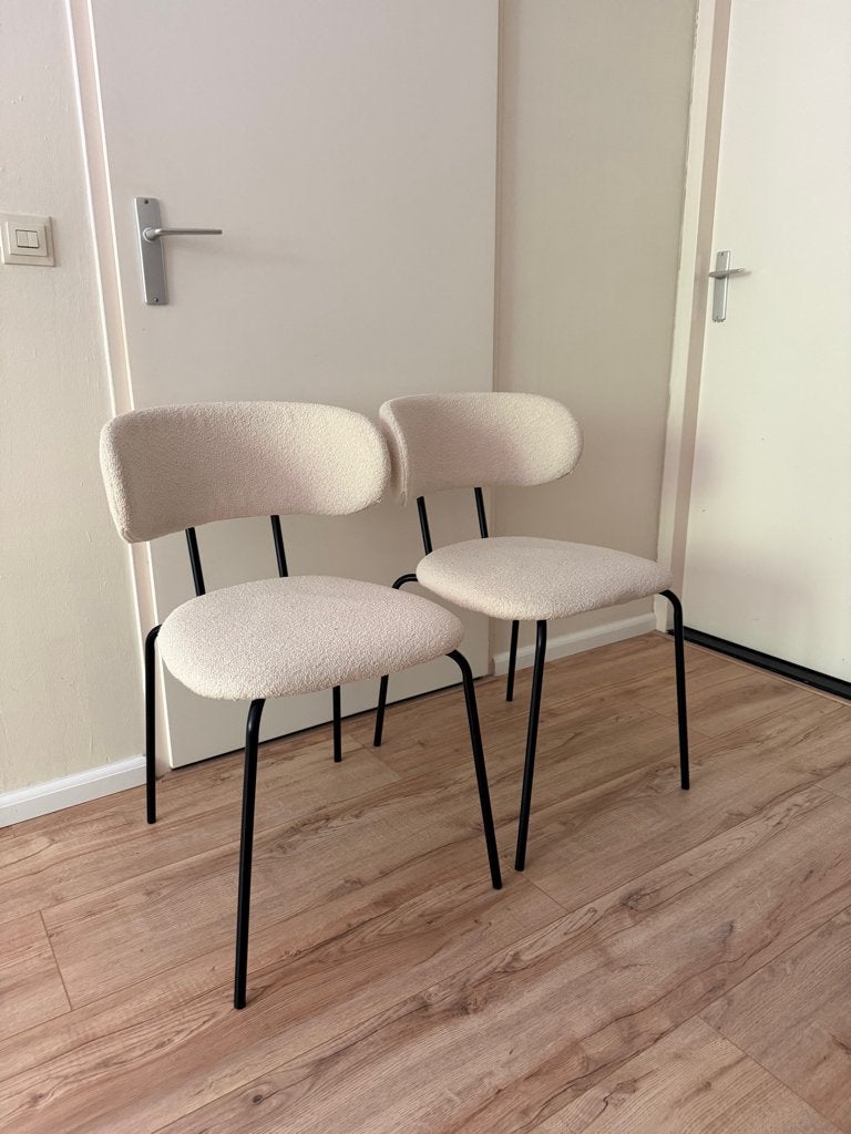 Japandi/ Scandinavisch Eetkamerstoelen, Ophalen, Twee, Japandi en scandinavisch, Wit