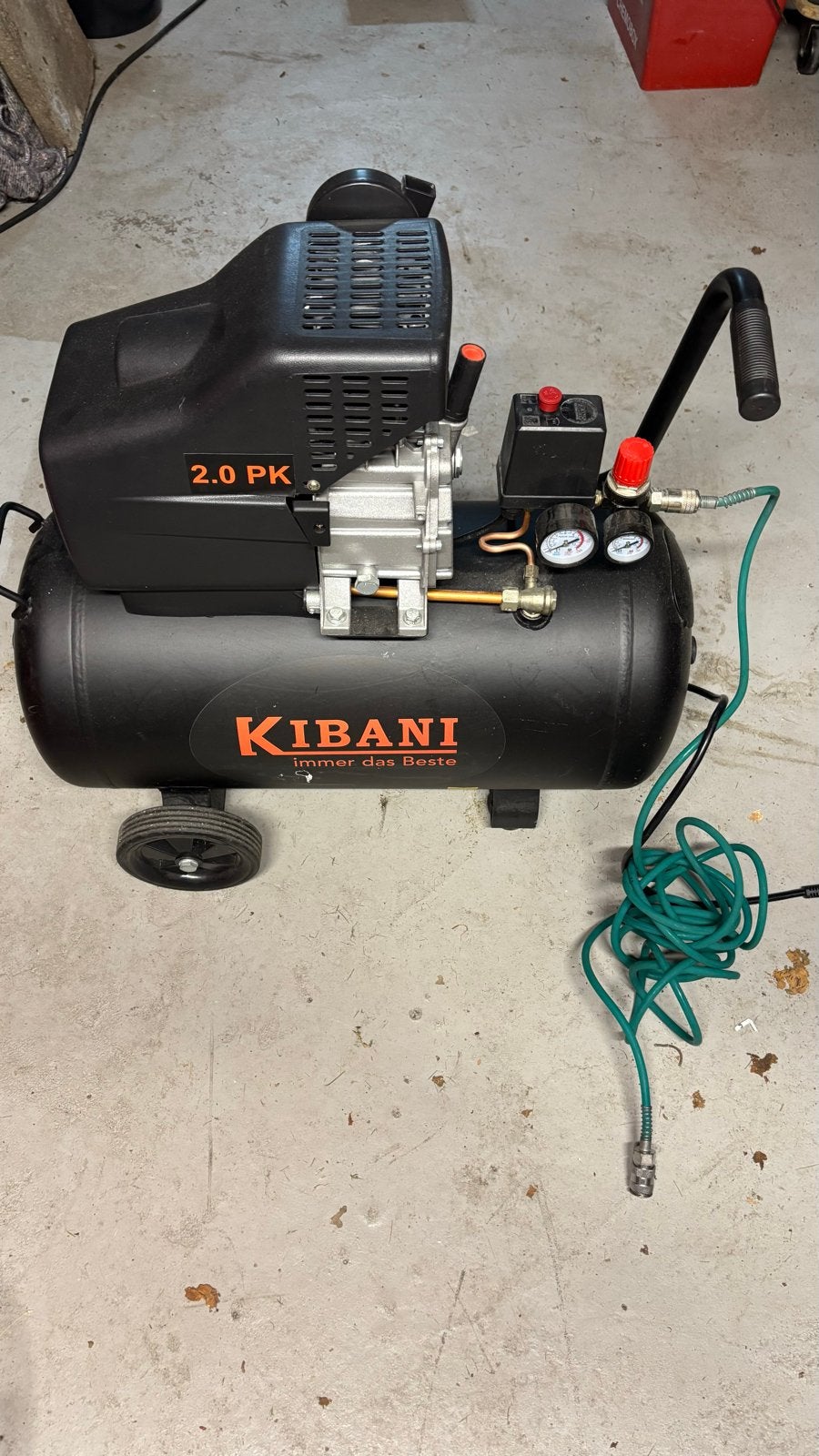 Kibani Compressor 2.0 PK - 50L Tank - 8 Bar, Doe-het-zelf en Verbouw, Compressors, Gebruikt, 6 tot 10 bar, Ophalen of Verzenden
