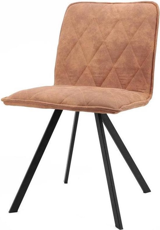 6x Eleonora Jeroen Eetkamerstoelen Cognac – Zeer Nette Staat, Ophalen, Bruin, Zo goed als nieuw, Stof