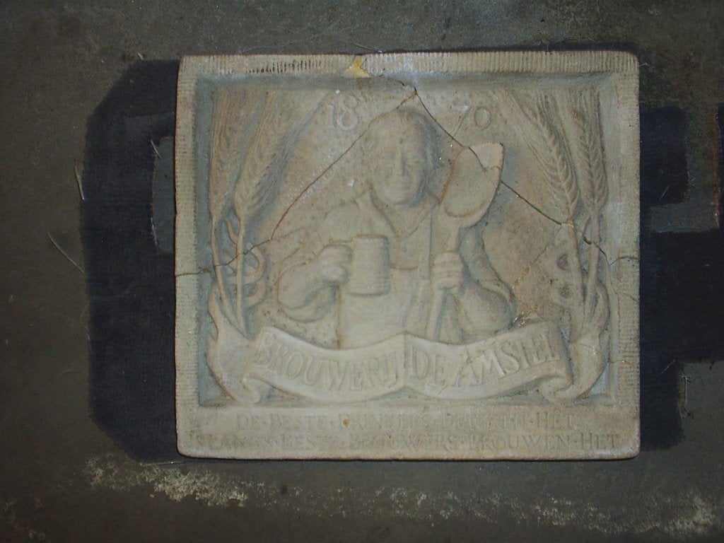 Amstel Brouwerij Plaquette - Gerepareerd, Verstevigd, Ophalen of Verzenden, Gebruikt, Reclamebord, Plaat of Schild, Amstel