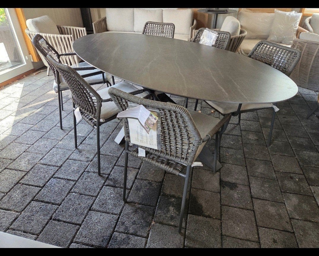 tafel met KERAMIEK CENTOSTONE TAFELBLAD EN 6 stoelen, Ophalen, Nieuw