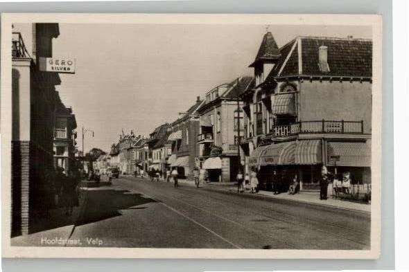 Velp Hoofdstraat met tramspoor, Verzenden, 1940 tot 1960, Gelopen, Gelderland