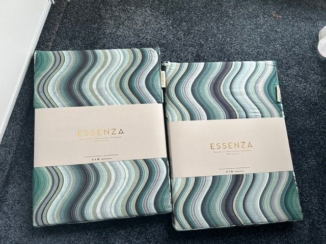 Essenza Dekbedovertrek 140/200 100% Satijn Katoen, Essenza, Dekbedovertrek, Ophalen of Verzenden, Groen
