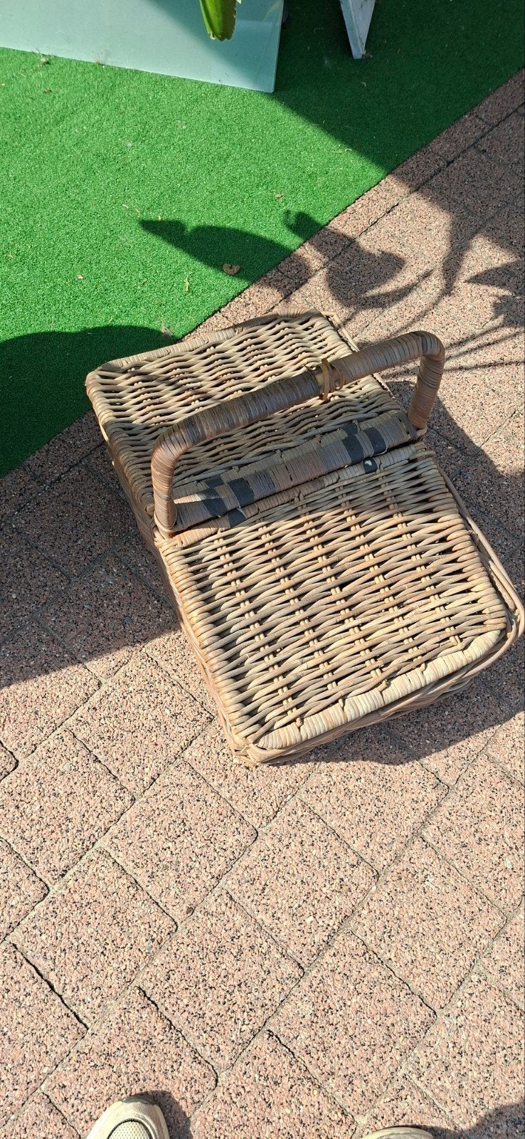 Picknickmand rotan, Ophalen, Rechthoekig, Riet