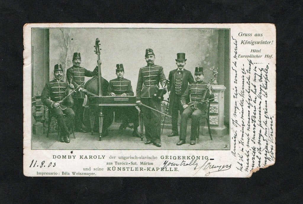 Muziekorkest Domby Karoly Geigerkönig Künstler Kapelle 1903., Ophalen of Verzenden, Voor 1920, Gelopen, Duitsland