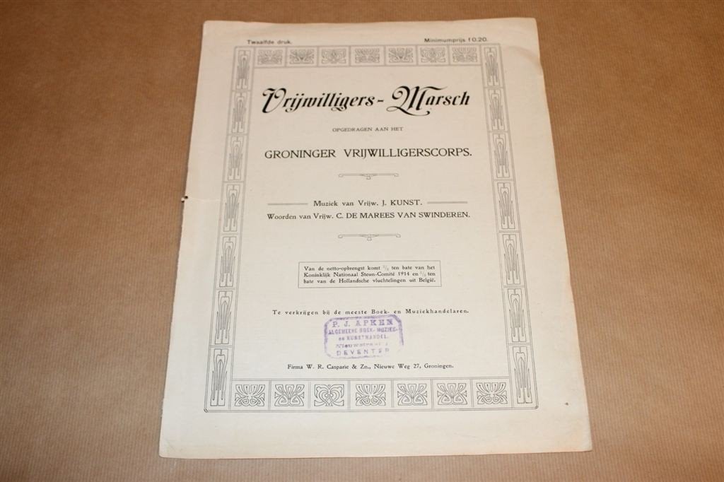 Vrijwilligers-Marsch - Groningen - Speciale uitgave 1915, Ophalen of Verzenden, Gelezen