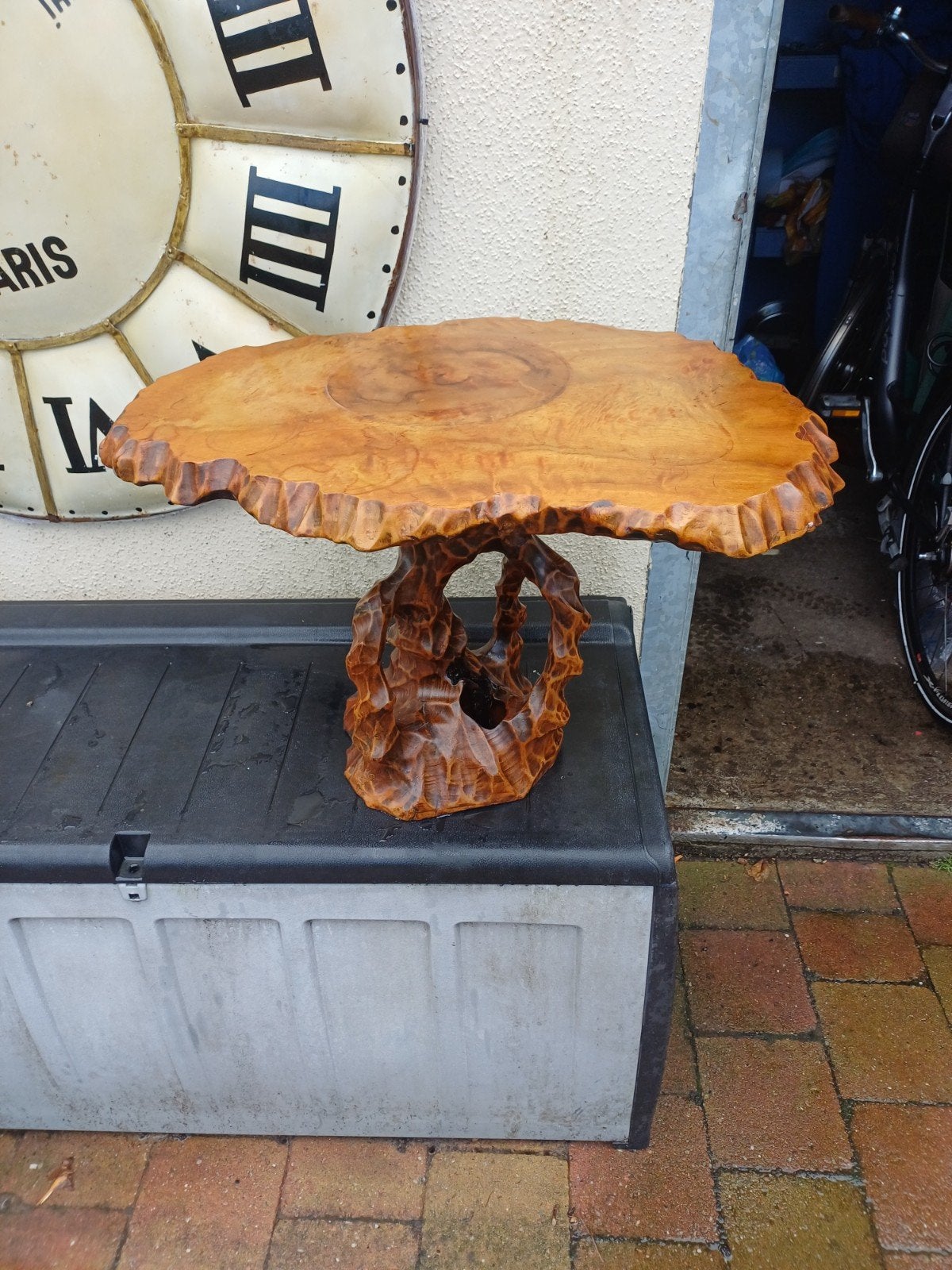 exclusieve antiek boomstam tafel handgemaakte, Ophalen of Verzenden