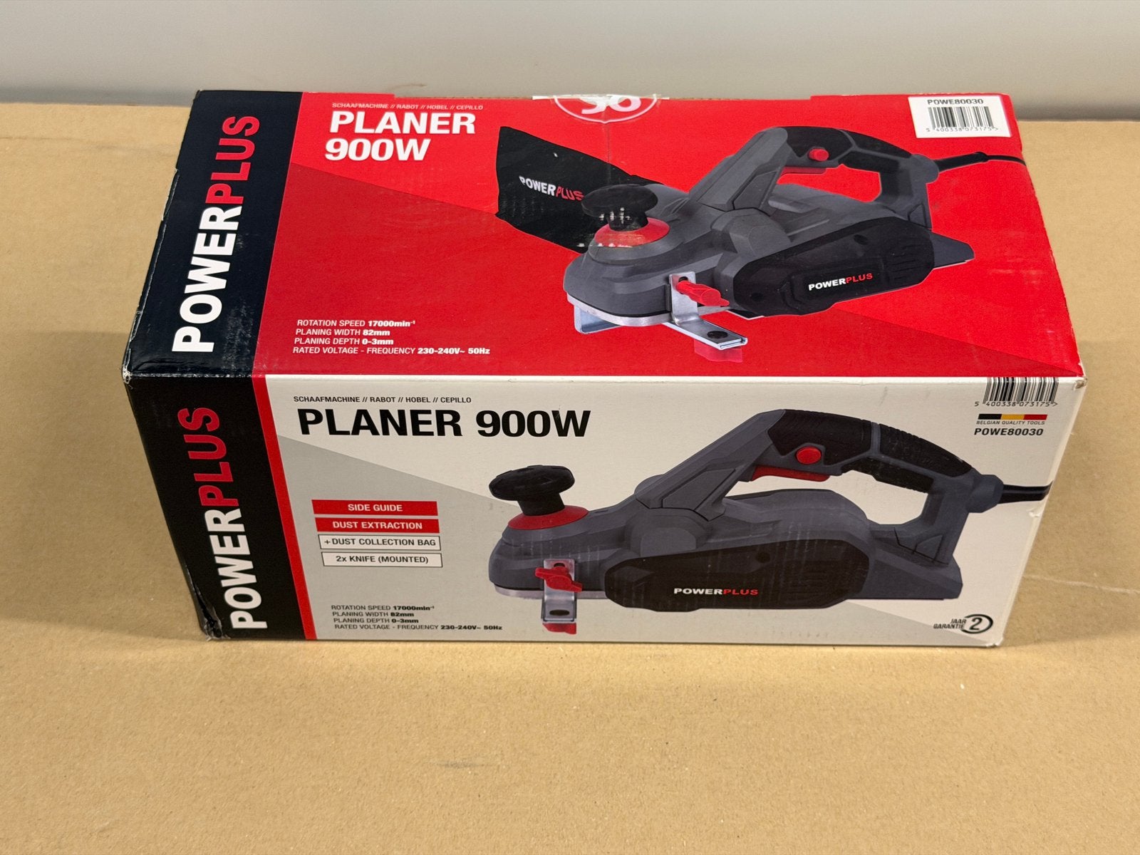 Nieuwe Powerplus POWE80030 Schaafmachine - 900W, Ophalen of Verzenden, Nieuw, Elektrisch