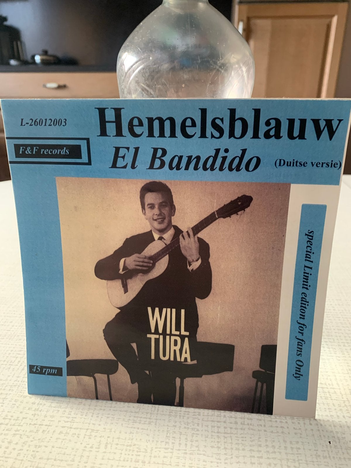 Will Tura - Hemelsblauw / El Bandido (Duitse versie) - 45 rp, Gebruikt, 7 inch, Ophalen of Verzenden, Pop