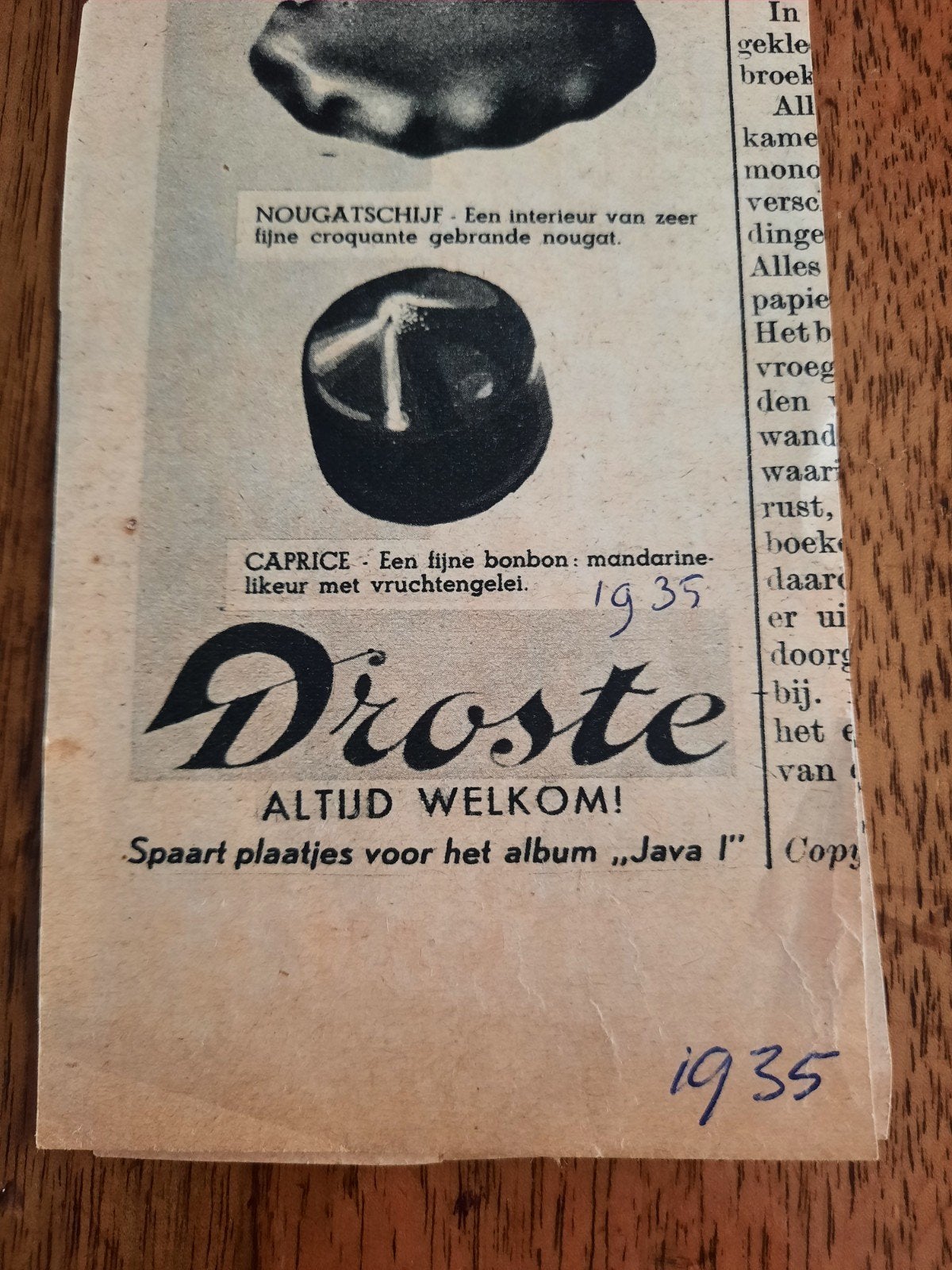 Wat oude reclame van Droste..., Ophalen of Verzenden, Gebruikt, Overige, Droste
