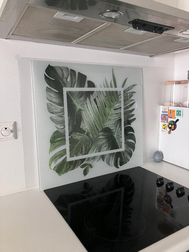 Keukenachterwand spatbescherming - gehard glas (Backsplash), Ophalen, Zo goed als nieuw, Meerkleurig, Overige merken