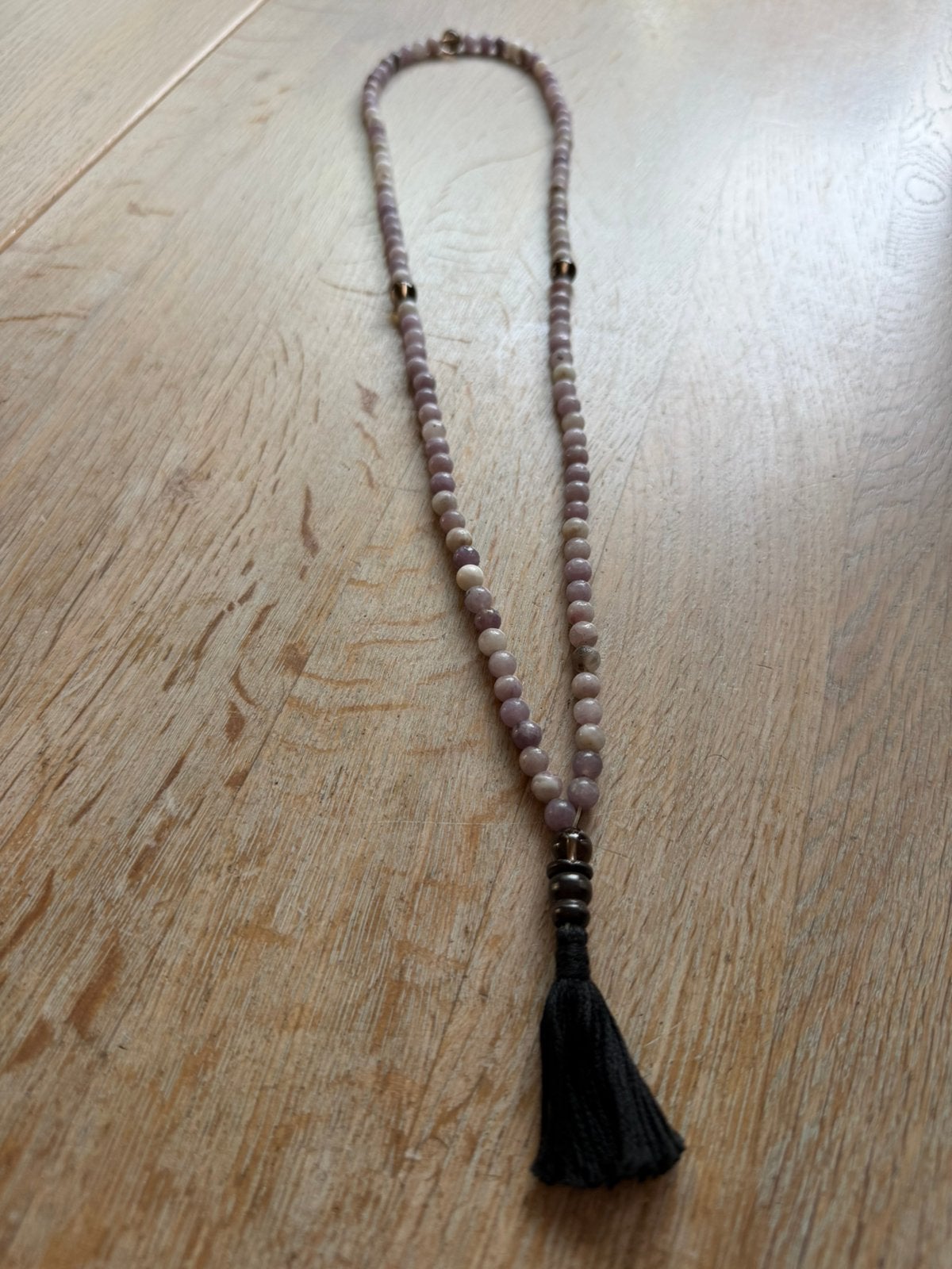 Gebedsketting mala van kunziet natuursteen, Sieraden, Tassen en Uiterlijk, Kettingen, Ophalen of Verzenden, Zo goed als nieuw