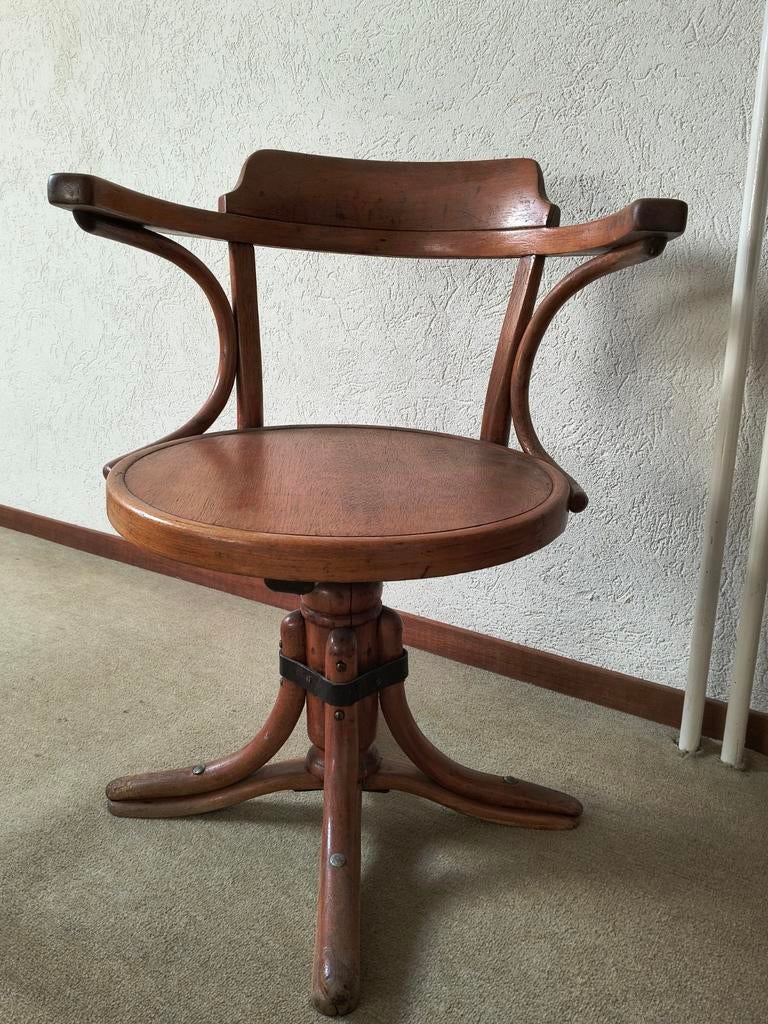 Antieke Amsterdamse sluiswachterstoel, Thonet bureaustoel, Antiek en Kunst, Antiek | Meubels | Stoelen en Banken, Ophalen
