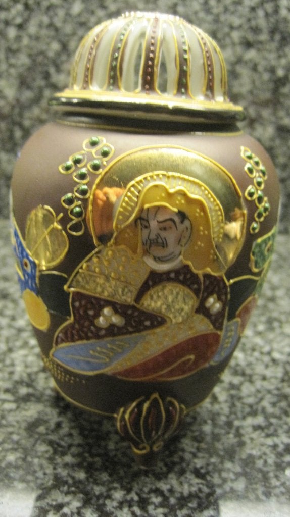 Antiek Japans satsuma vaasje met deksel, Antiek en Kunst, Antiek | Wandborden en Tegels, Ophalen of Verzenden