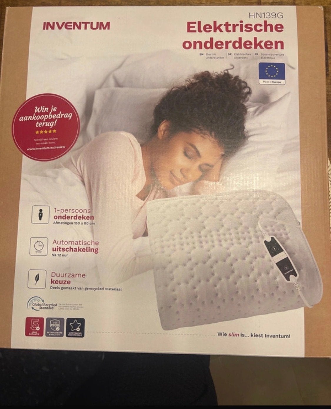 Inventum Elektrische onderdeken nieuw in doos, Jongetje of Meisje, Wit, Nieuw, Ophalen of Verzenden