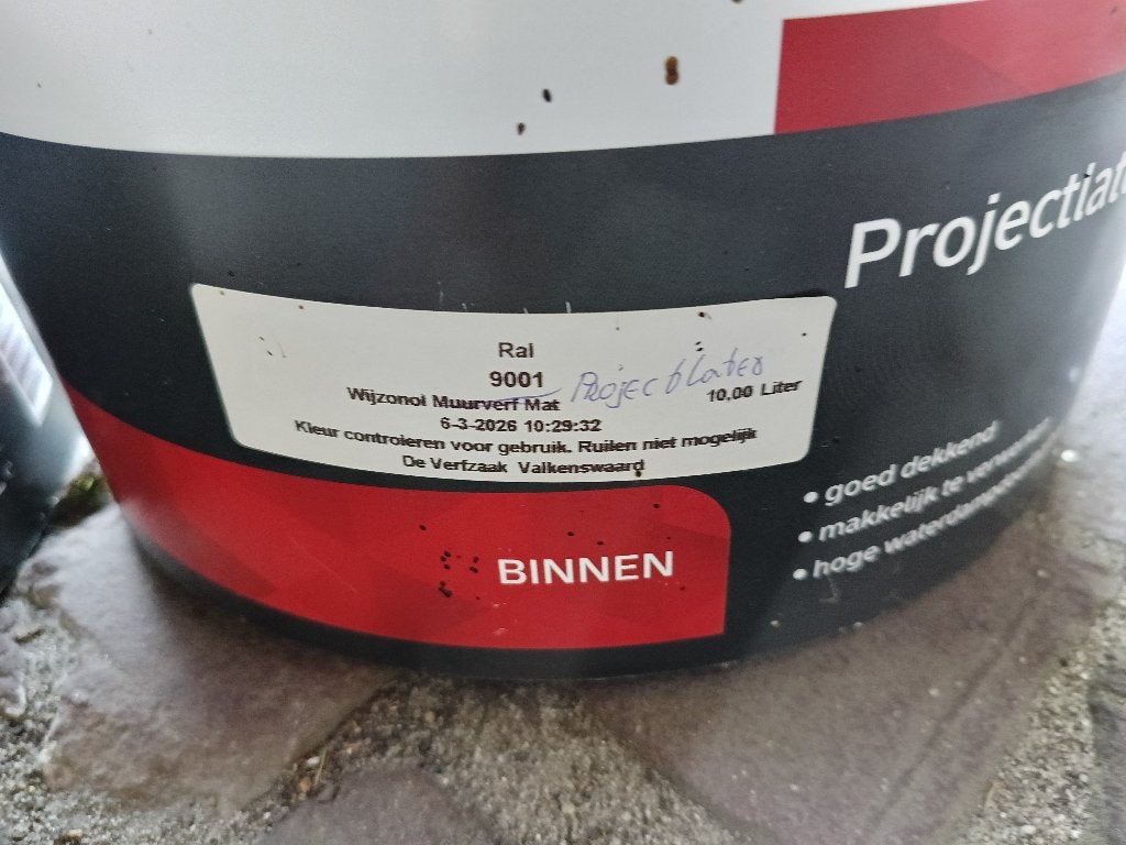 Projectlatex wijzonol voor binnen, 10 tot 15 liter, Ophalen of Verzenden, Nieuw, Wit