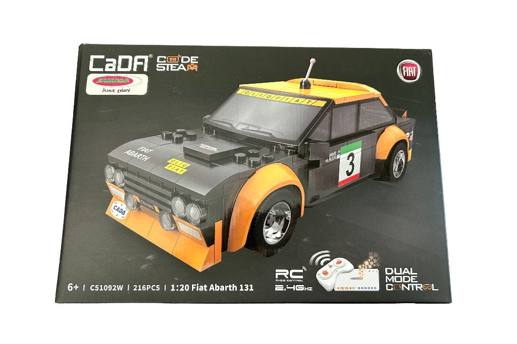 CaDA Fiat Abarth 131 1:20 schwarz 2,4GHz Bricks 402859, Ophalen of Verzenden, Nieuw, Overige merken