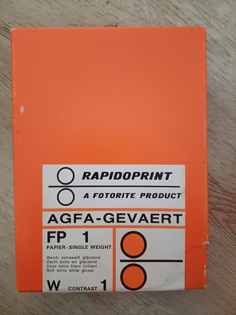 Ongeopend Agfa-Gevaert Rapidoprint 100 vel fotopapier Z/W, Doka papier, Nieuw, Glanzend, 12.7 x 17.8 cm