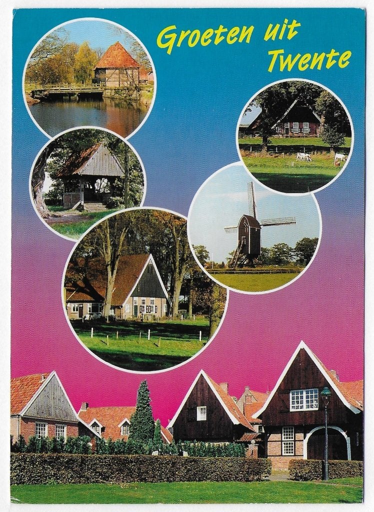 Twente gelopen ansichtkaart ( y2874 ), Verzamelen, Ansichtkaarten | Nederland, Ophalen of Verzenden, 1980 tot heden, Gelopen, Overijssel