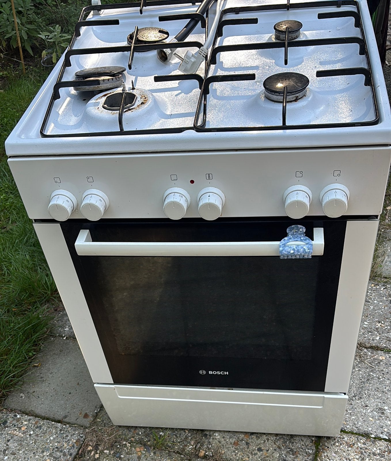Bosch gasfornuis met oven, Witgoed en Apparatuur, Ophalen, 4 kookzones, Zo goed als nieuw, Gas