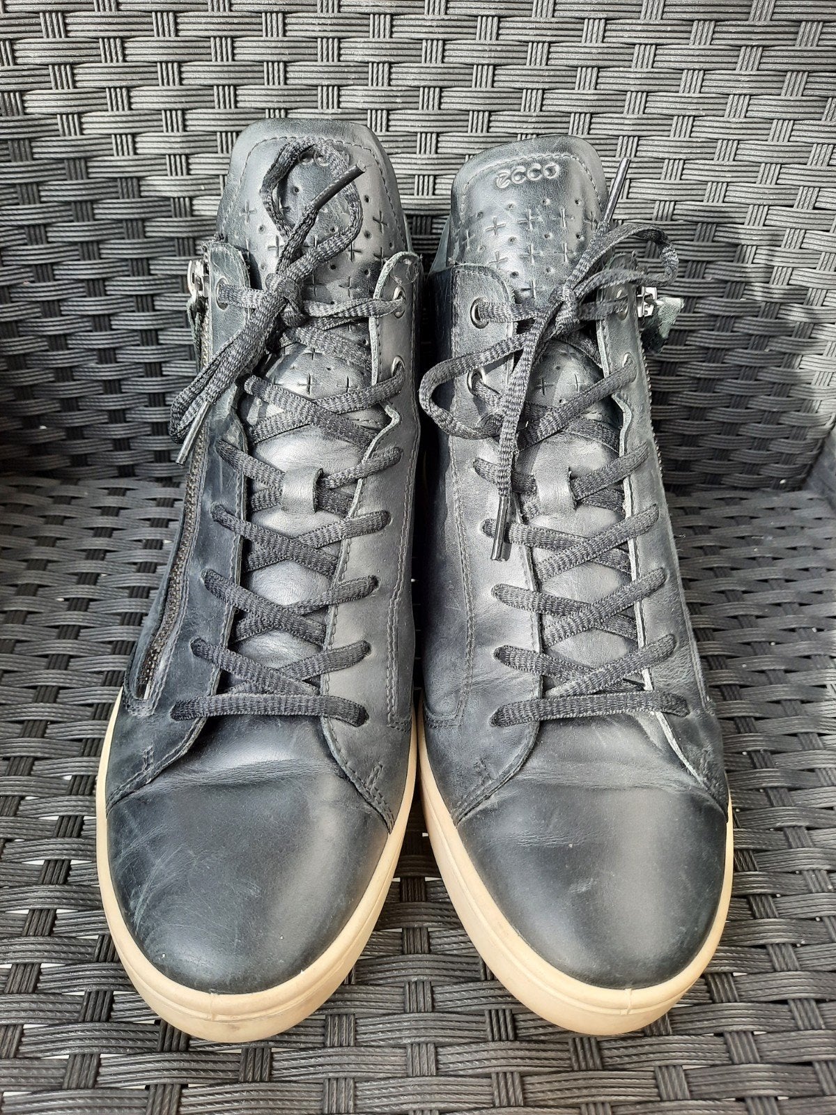 ECCO hoge dames sneakers maat 41 - zwart leer, Ecco, Zwart, Ophalen of Verzenden, Sneakers of Gympen