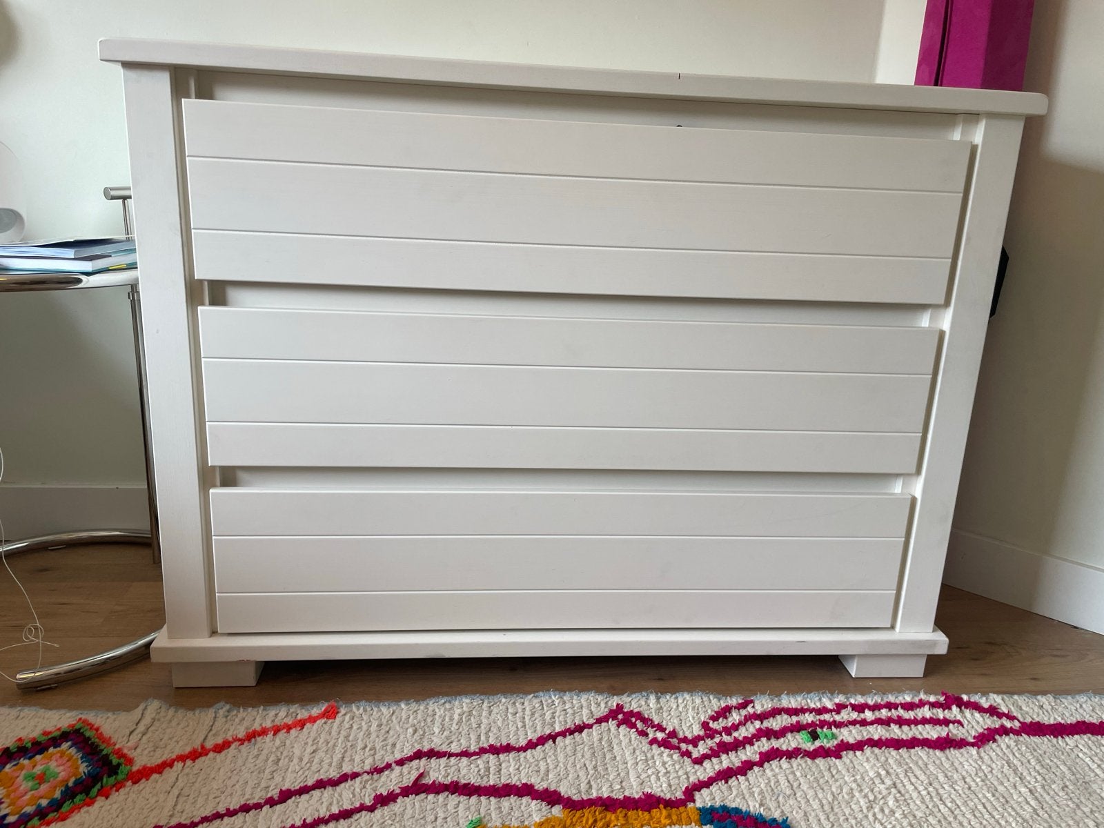 GRATIS AFHALEN: houten commode met 3 lades, Ophalen, Gebruikt, 50 tot 70 cm, 100 cm of meer