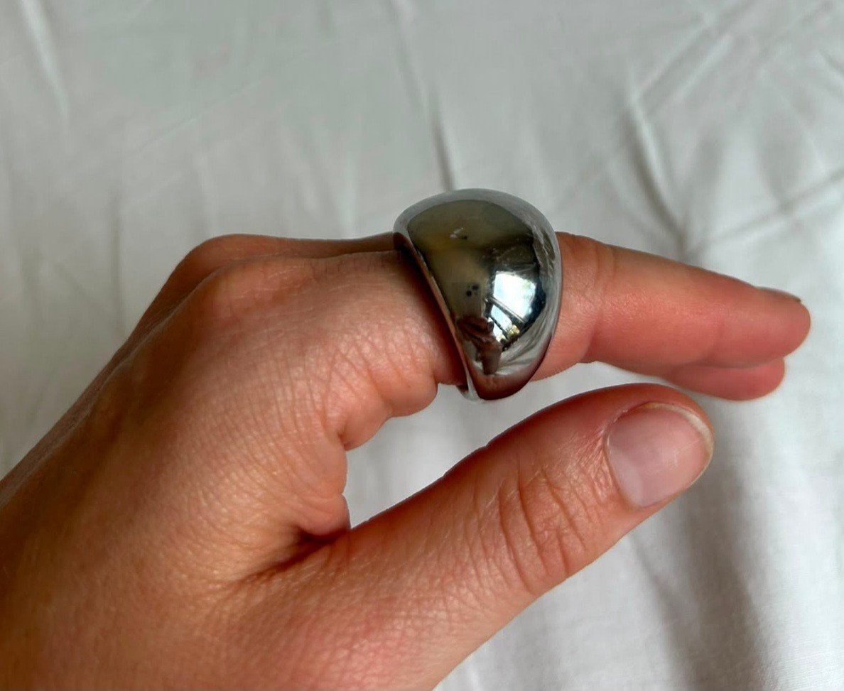 Calvin Klein Zilverkleurige Ring - Maat 18, Sieraden, Tassen en Uiterlijk, IJzer of Staal, Ophalen of Verzenden, Zo goed als nieuw