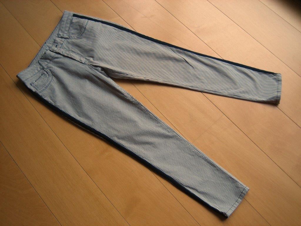 Sportieve ecru-blauw gestreepte broek PARAMI 42/30 snazzeys, Parami, Maat 42/44 (L), Nieuw, Lang