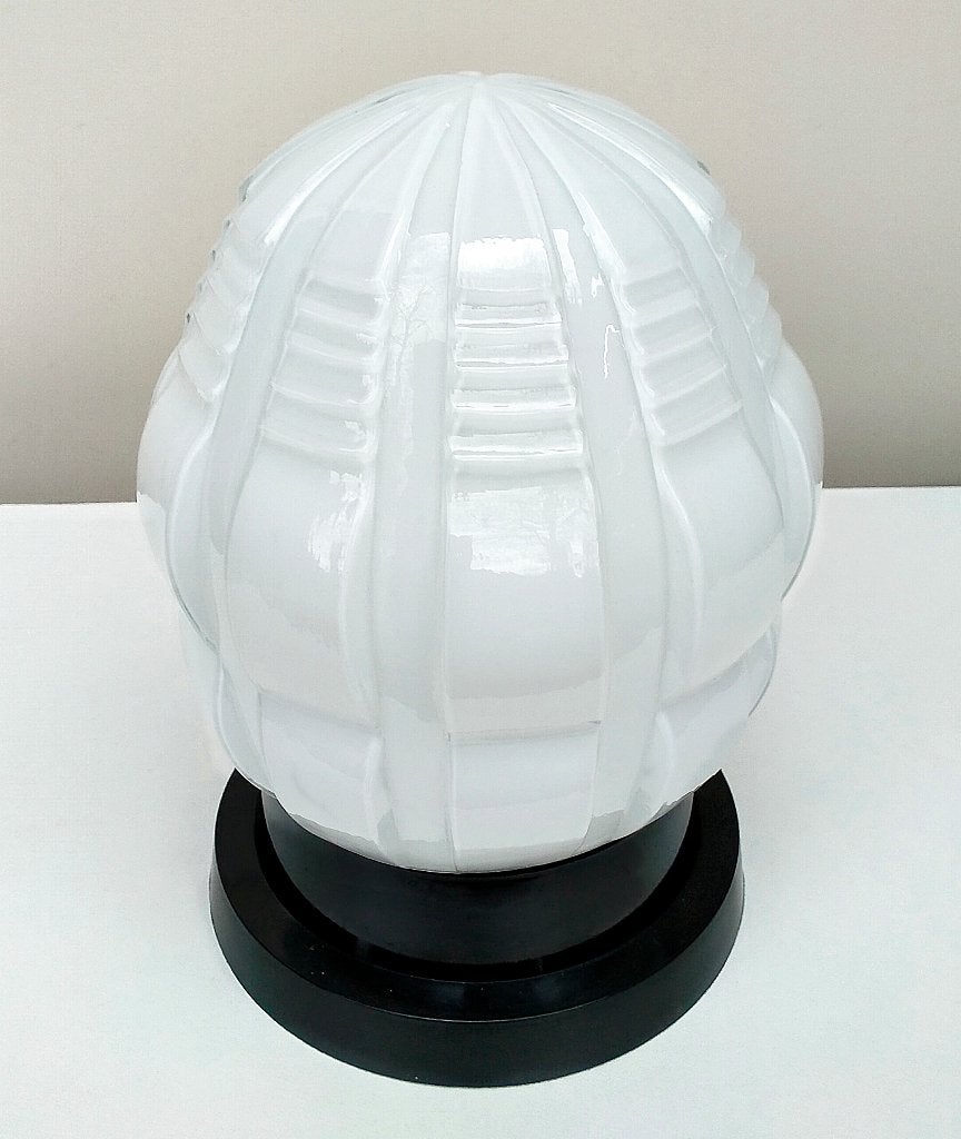 Antiek Glazen Jugendstil Thabur Lamp Bollamp Plafondlamp, Ophalen of Verzenden, Zo goed als nieuw, Glas, Antiek / Art Deco / Jugendstil / Thabur / Haags design