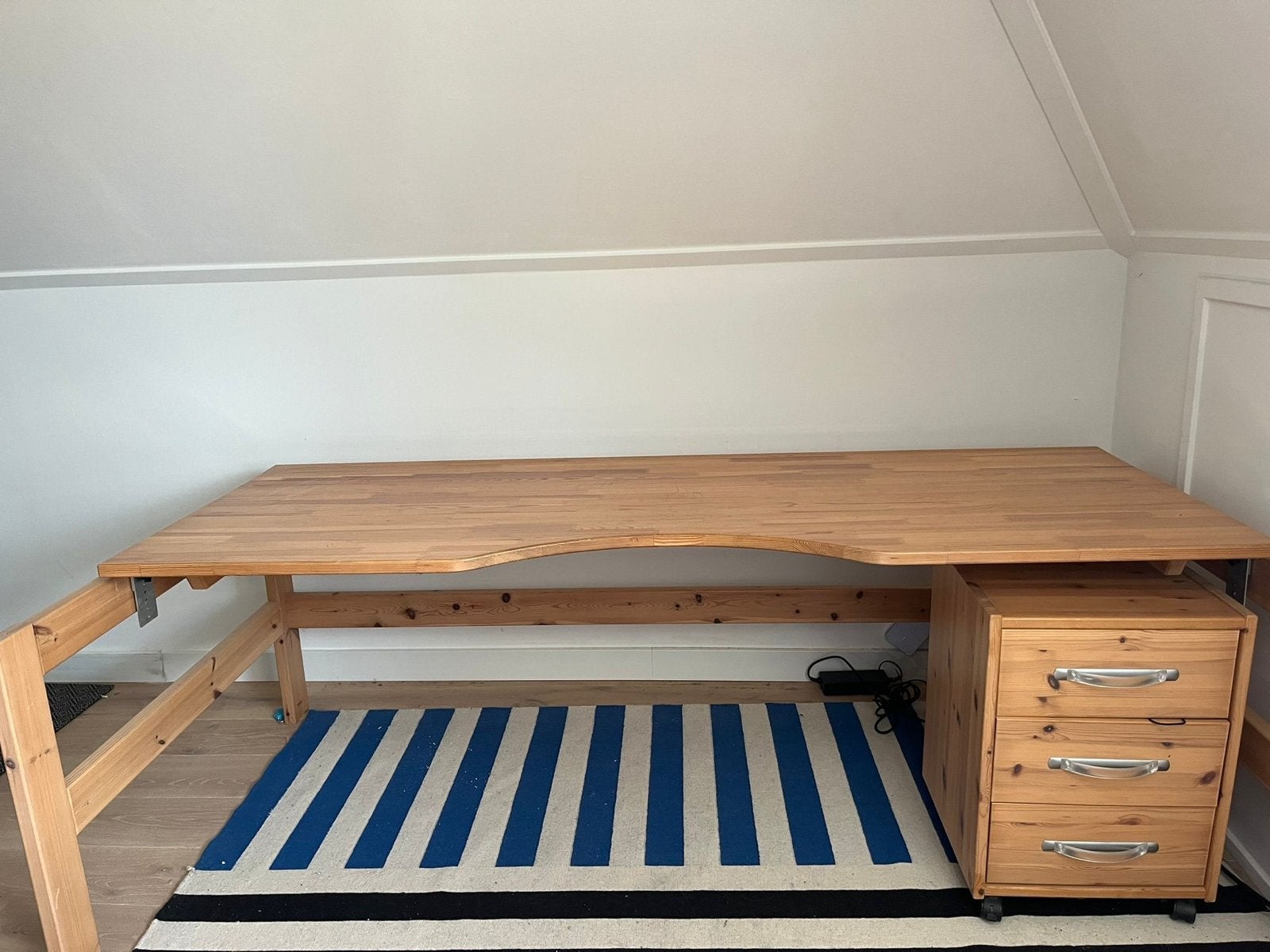 Flexa bureau met ladenblok - 208x78x70 cm, Ophalen, Gebruikt, Kinderbureau, Bruin