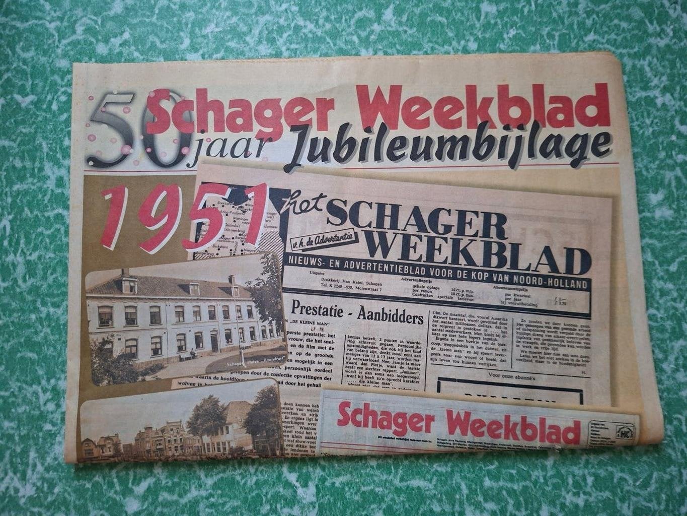 Krant Schagen Schager Weekblad 50 jaar Jubileumbijlage, Ophalen of Verzenden, Gelezen, Krant