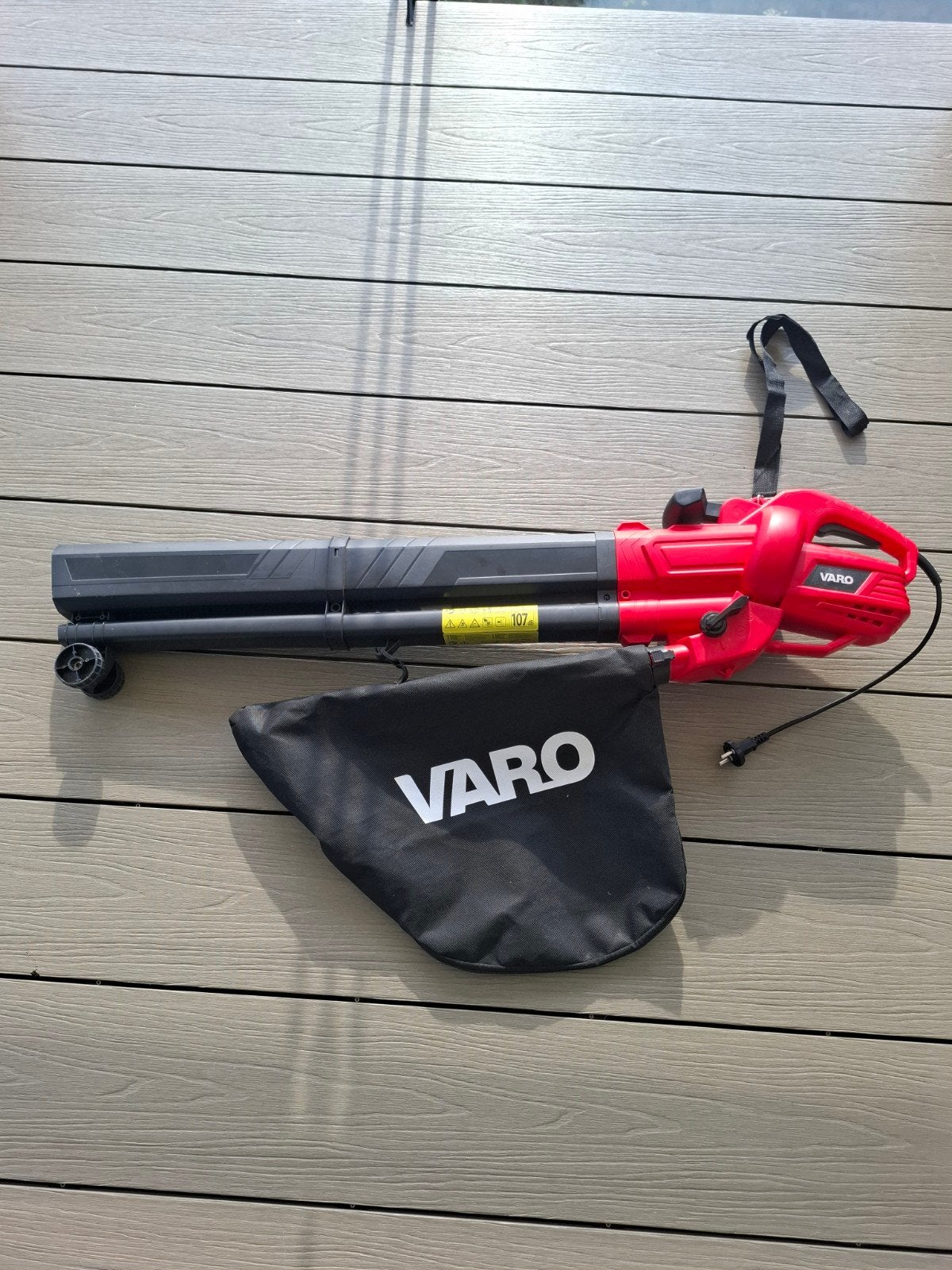 Varo bladblazer/zuiger, Ophalen, Ruggedragen, Zo goed als nieuw, Met opvangzak