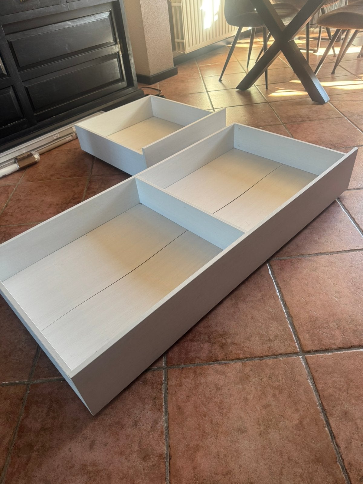 Lades voor onder bed wit, Ophalen, Gebruikt, 90 cm, Eenpersoons