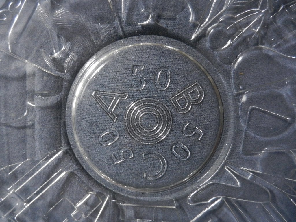 Witte glazen schaal Leerdam 50 jaar ABC , 1957 d. 27,9 cm., Ophalen of Verzenden