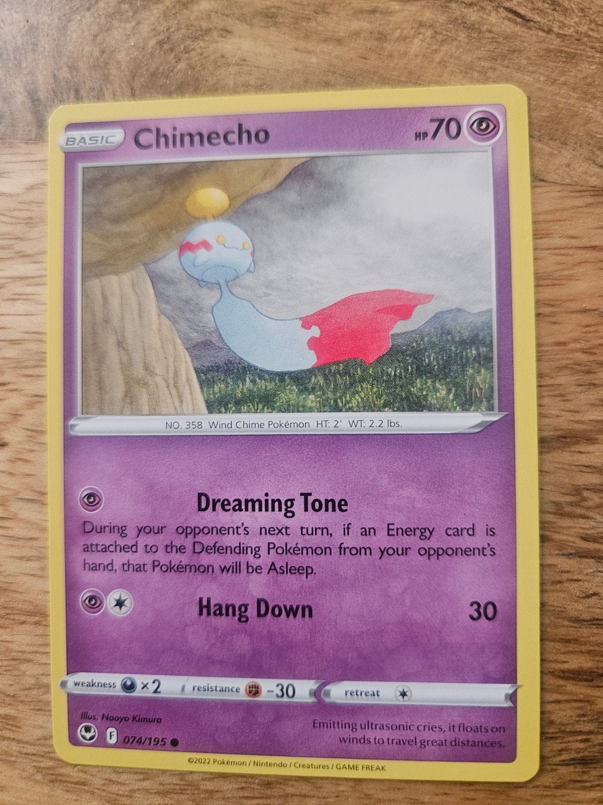 Chimecho Pokémon Kaart - Basic, 70 HP, 074/195, Ophalen of Verzenden, Zo goed als nieuw, Losse kaart