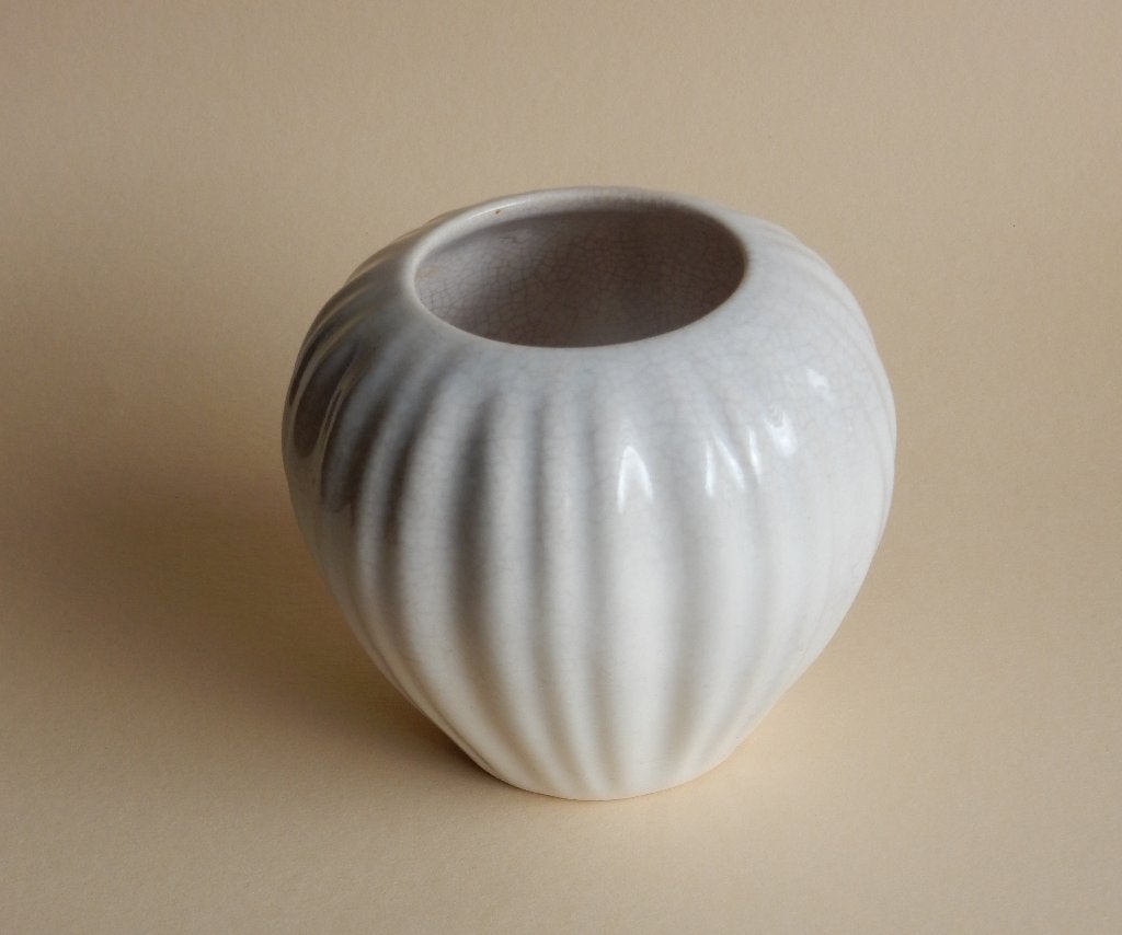 Porceleyne Fles Delft  wit craquelé vaasje, Ophalen of Verzenden