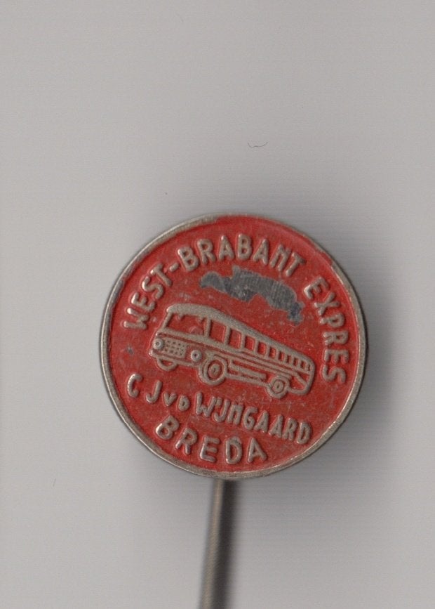Breda West Brabant Express DAF Bus speldje, Verzamelen, Speldjes, Pins en Buttons, Gebruikt, Niet vindbaar, Niet vindbaar, Speldje of Pin