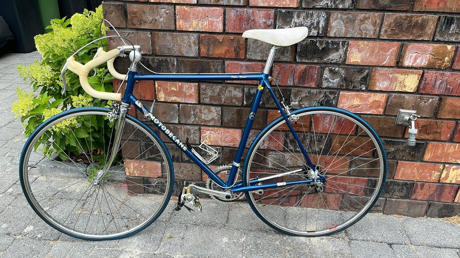 Vintage Motobecane racefiets - Blauw Collectors item, Fietsen en Brommers, 28 inch, Zo goed als nieuw, 53 tot 57 cm, Ophalen