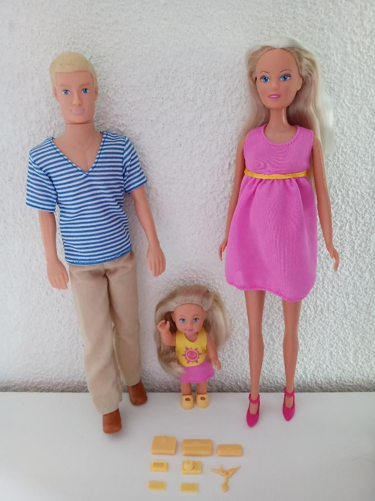 Kevin met Zwangere Steffi Love en Evi Love, Kinderen en Baby's, Speelgoed | Poppen, Ophalen of Verzenden, Zo goed als nieuw, Overige typen